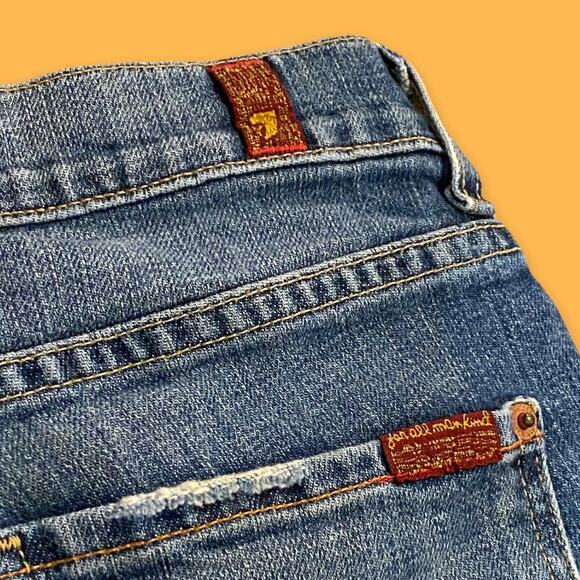 7 For All Mankind Standard Straight Leg Medium Wash Denim Cotton Blue Jeans 31 - Picture 9 of 9